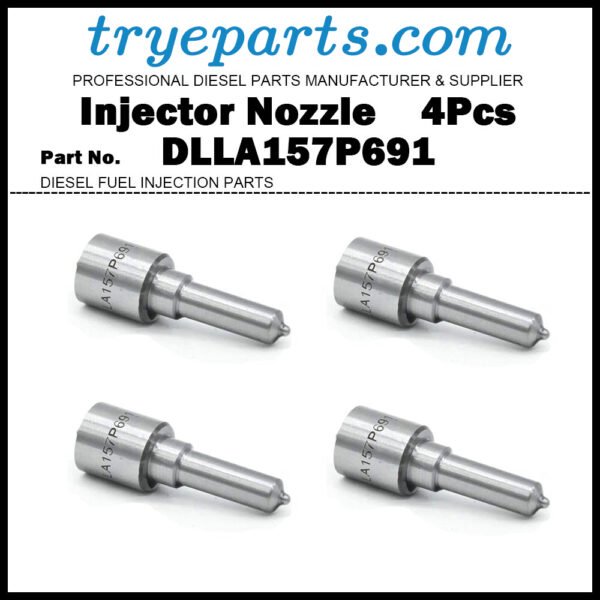 4Pcs Diesel Fuel Injector Nozzle Tips DLLA157P691 093400-6910 33810-45000 for Hyundai County Mighty HD1000 / Engine D4DA