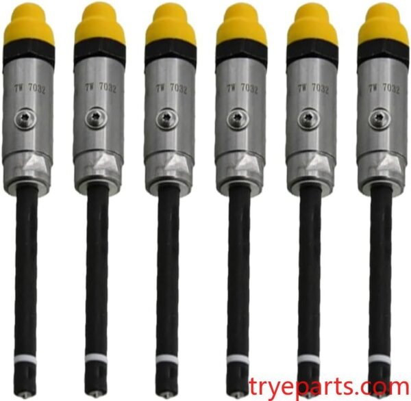 6 x Fuel Injectors 7W7032 7W-7032 Fit for Caterpillar CAT 0R3424 0R1747 Compatible with 57H 8 8SU 8A 8U D8N 578 3406B 3406C Track-Type Tractor Pipelayer Engine