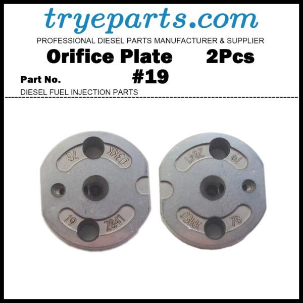2Pcs Common Rail Injector Control Valve Orifice Plate #19 for Injector 095000-8900 095000-5470 095000-0660 095000-5690 095000-5511 095000-6360 8-98151837-1 1465A041 095000-5600 1465A297 1465A257 8-97603415-1 8-97603415-2 8-97609788-3 8-97609788-7