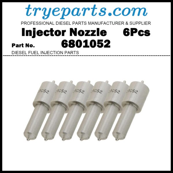 6Pcs Diesel Fuel Injector Nozzle Tips 6801052 2645A606 3637169M1 for Perkins 1004.4T 1006.6T / Massey Ferguson 660 680 8925T 8926T 8937T 8939T