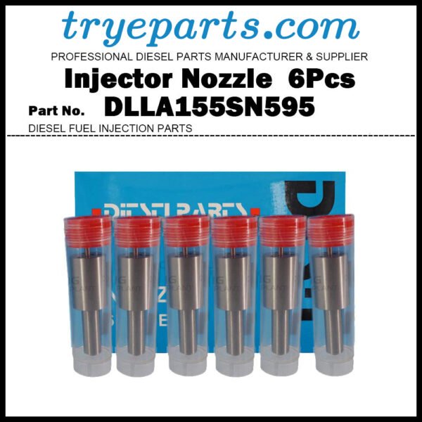 6Pcs Diesel Fuel Injector Nozzle Tips 105015-5950 DLLA155SN595 for KOMATSU 6D125 S6D125 SA6D125 SAA6D125 D60F-8A D75A-1 D75S-5 WA450-1 EGS240