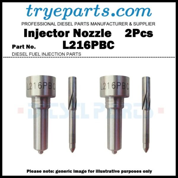 2x Diesel Fuel Injector Nozzle Tip L216PBC for Volvo D13A D13D BEBE4D24001 BEBE4D24002 21340611