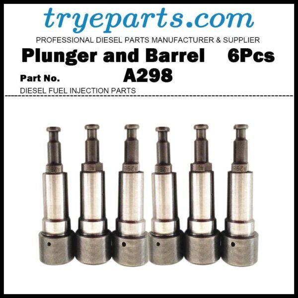 6Pcs Plunger A298 Plunger and Barrel Assembly A298 131154-5620 for Komatsu PC200LC-7 4D102 6D102 S4D102 S6D102 SA4D102 SA6D102