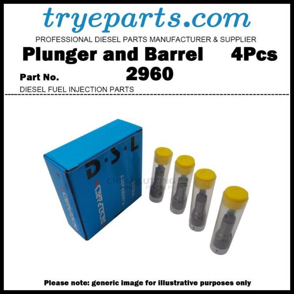 4Pcs Pump Element 2960 Plunger and Barrel Assembly 2960 090150-2960 for Toyota Dyna Toyoace HINO 300 Dutro 4.0D / Engine 1W W04D
