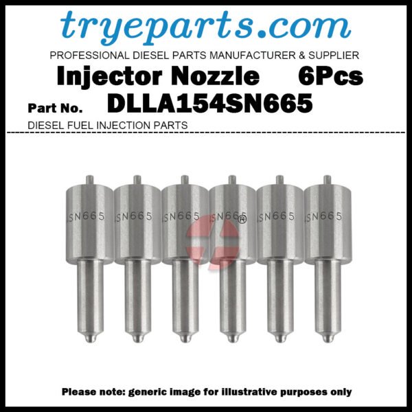 6Pcs Diesel Fuel Injector Nozzle Tips 105015-6651 DLLA154SN665 for ISUZU Giga C/E Series 8PC1 10PC1 12PC1 8PD1 10PD1 12PD1 8PE1 10PE1 12PE1