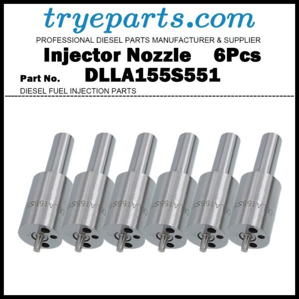 6Pcs Fuel Injector Nozzle DLLA155S551 for LOMBARDINI 6LD325 6LD360 6LD520 6LD530