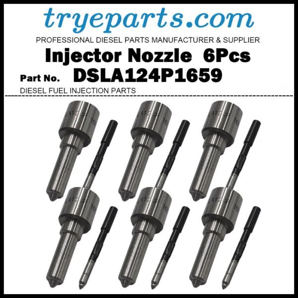 6x Diesel Fuel Injector Nozzle Tips 0433175470 DSLA124P1659 for 2004.5-2007 Dodge Ram 2500 3500 Cummins 5.9L / for Fuel Injector 0445120103 0445120114 0986435505