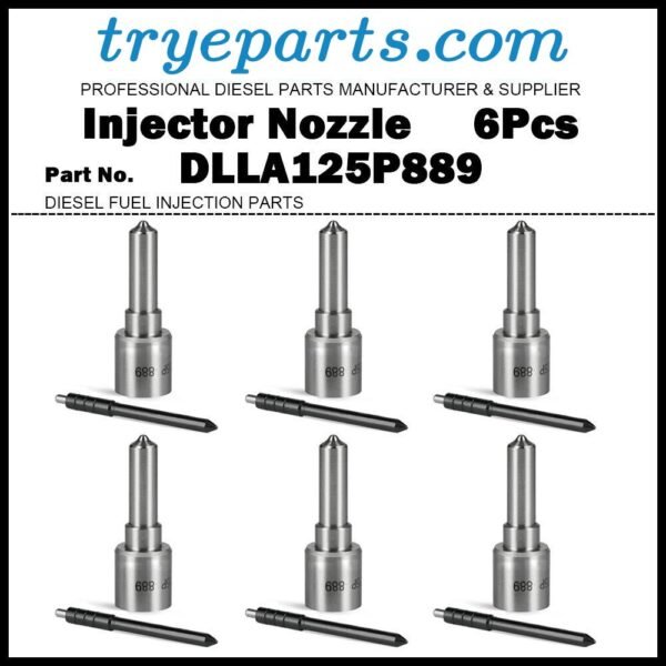 6x Diesel Fuel Injector Nozzle Tip DLLA125P889 for John Deere 9.0D 095000-6480 RE528407 RE529149