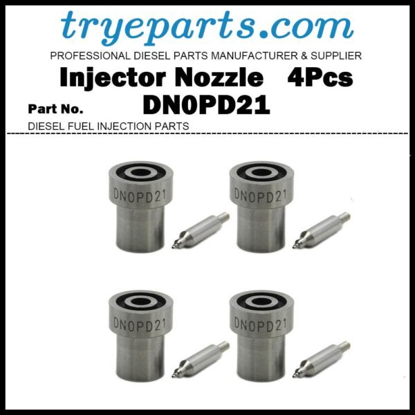 4Pcs Diesel Fuel Injector Nozzle Tips 093400-5210 DN0PD21 ND-DN0PD21 for Kubota V1405 / Mitsubishi 4DQ5 S3E S4E S4Q2 / 32C6106000 093500-3190 093500-3690 093500-4750 093500-5480 093500-7780