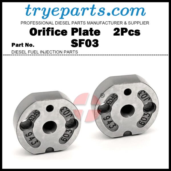 2Pcs Common Rail Injector Control Valve Plate Orifice Plate SF03 for Injector 295050-1060 16600-3XN0A 23670-0L090 23670-30143 23670-0L100 23670-0L110 1465A351