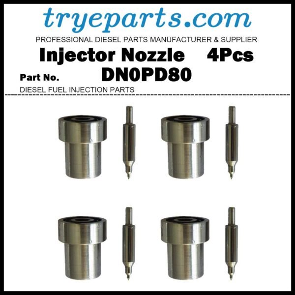 4Pcs Diesel Fuel Injector Nozzle Tips 093400-5800 DN0PD80 DNOPD80 ND-DN0PD80 for Kubota D1403 D1503 D1703 V2003 V2203 / ISEKI E3CD-VA11/ MITSUBISHI S3Q2 / 093500-4540 16082-53001 093500-5070 16419-53003