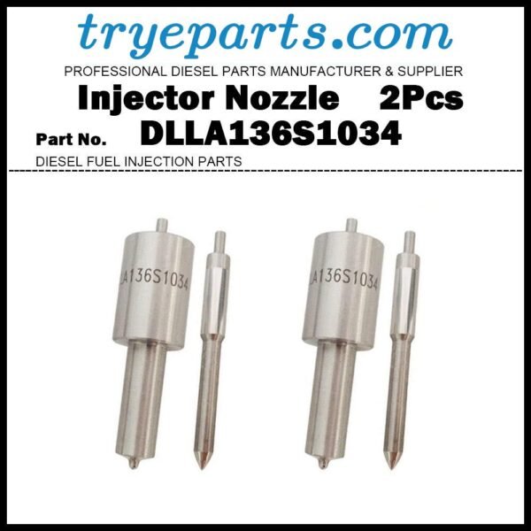 2Pcs Fuel Injector Nozzle 0433271487 DLLA136S1034 for Mercedes Benz OM441 OM442