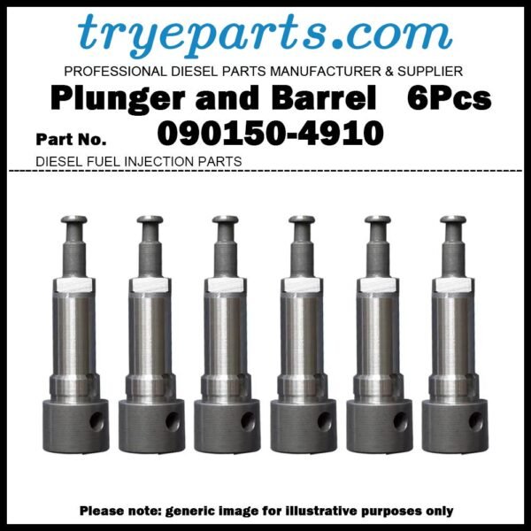 6Pcs Pump Element Plunger and Barrel Assembly 4910 090150-4910 for MITSUBISHI Fuso Canter Fighter / Engine 6D14 6D140A
