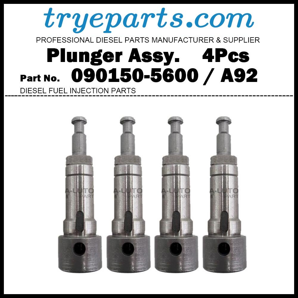 4Pcs Plunger A92 Plunger and Barrel Assembly A92 090150-5600 9413610035 for NISSAN DIESEL SD23 SD25 / Atlas Caravan Cabstar Urvan Homy King Cab Mistral Moco Pickup Datsun