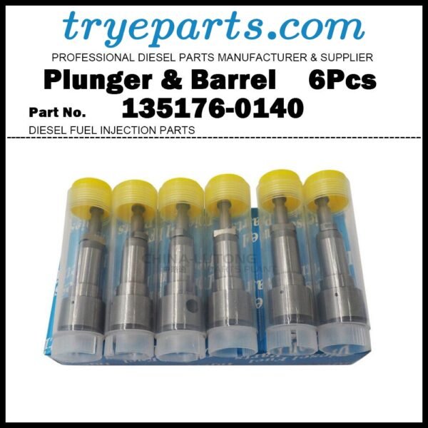 6Pcs Plunger and Barrel Assembly M4 M.4 129108-51100 135176-0140 for Yanmar 3TNA82 3TNE82 3TNE78 3TNA78 3D80 3D82 3D78 / Komatsu PC15-3 PC20-7 PC25R-8 PC28-UD2 PC28-UG2 PC30FR-2