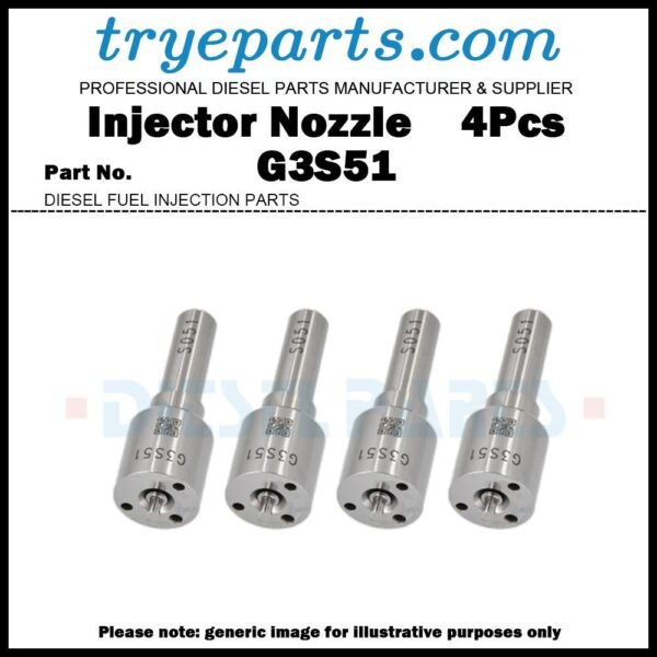 4Pcs Diesel Fuel Injector Nozzle Tips G3S51 293400-0510 for Nissan NP300 Navara Frontier D22 D40 Pathfinder R51 YD25DDTi / 16600-5X30A 295050-1050 DCRI301050 9729505-105