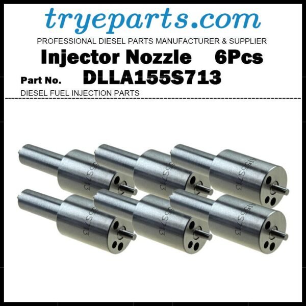 6Pcs Injector Nozzle DLLA155S713 for JOHN DEERE AR74665 4050 4240 4430 4455 4640