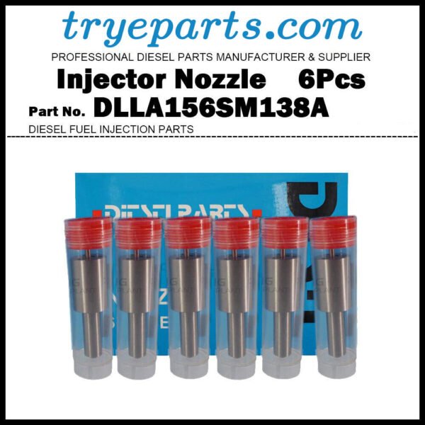 6Pcs Fuel Injector Nozzle DLLA156SM138A for Doosan SOLAR 130LC-V 150LC-V 170LC-V