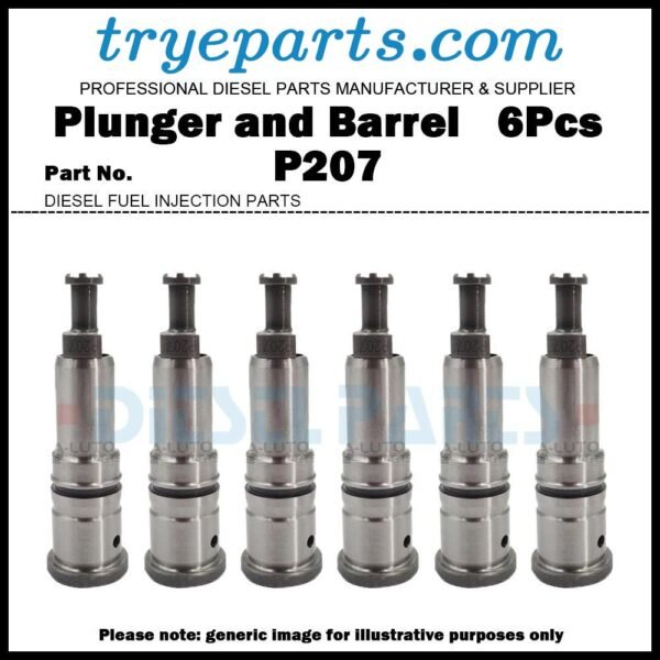 6Pcs Pump Element Plunger and Barrel Assembly P207 134152-2720 for ISUZU GIGA C/E Series 8PD1 10PD1 12PD1