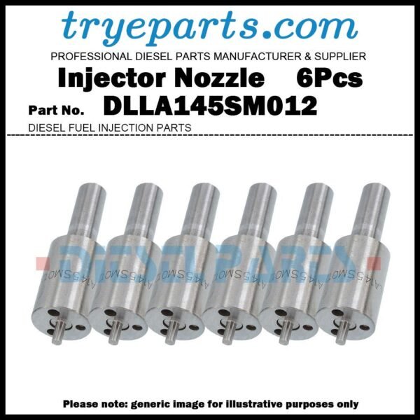 6Pcs Diesel Fuel Injector Nozzle Tips 105025-0120 DLLA145SM012 for Komatsu SA6D125E-2 6152-12-3100 / HD255-5 PC400LS PC400ST-6LS PC450-6K WA450-3A WA470-3 WF450T-3 PW400MH-6