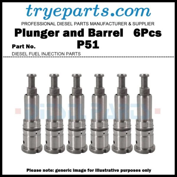 6Pcs Plunger P51 Plunger and Barrel Assembly 134101-6620 9443610234 for MITSUBISHI FUSO Canter Fighter Super Great / Engine 6D22 6D22T