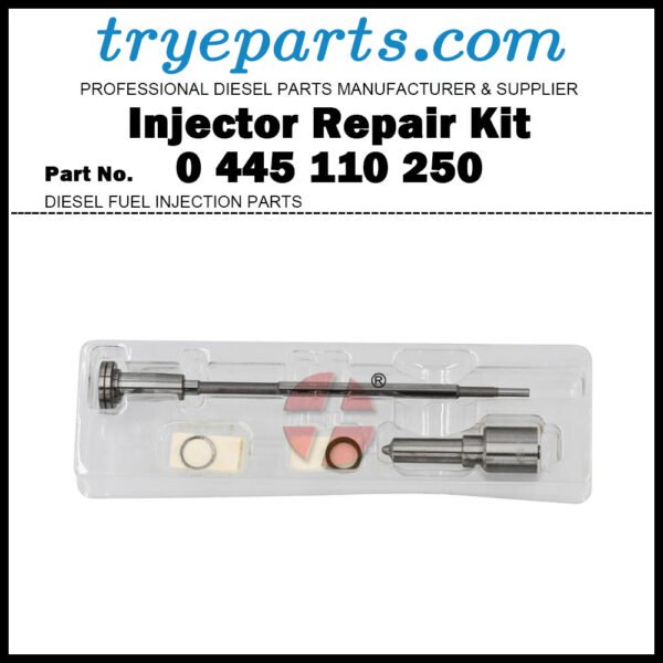 Common Rail Fuel Injector Repair Kit for Ford Ranger Everest Mazda BT-50 2.5d 0445110250 WLAA13H50 / Nozzle DLLA155P1493 VALVE F00VC01349 with Orings