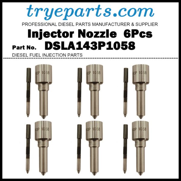 6x Diesel Fuel Injector Nozzle Tips 0433175309  DSLA143P1058 for 2002-2004 Dodge Ram 2500 3500 5.9d 0445120018 3949619 R5086894AA