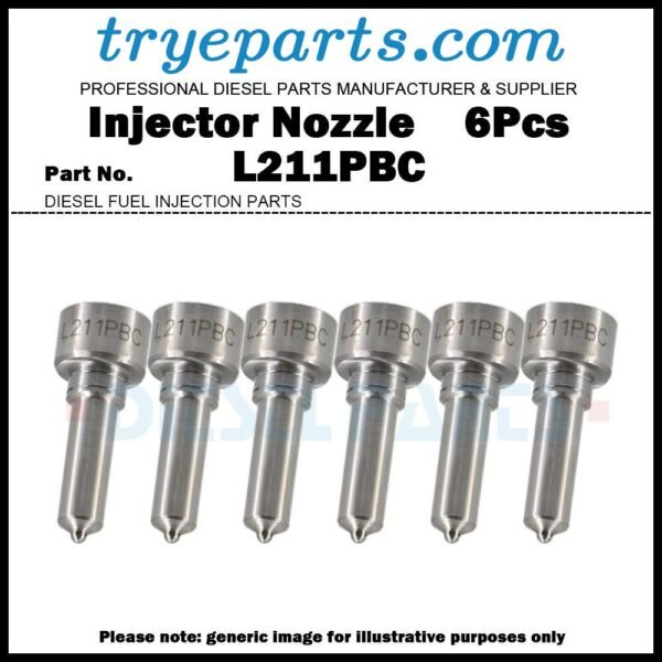 6x Diesel Fuel Injector Nozzle Tip L211PBC for Volvo FM370 10.8D 21644596 21028884 21582094
