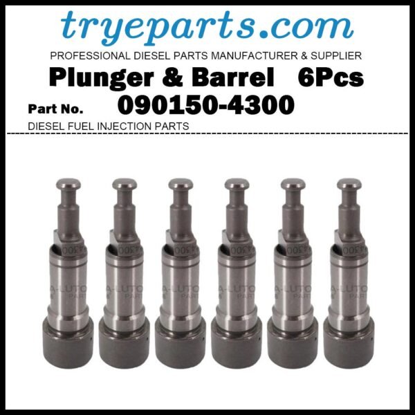6Pcs Plunger and Barrel Assembly 4300 090150-4300 ME703704 for Mitsubishi 1/2T Truck / Mitsubishi Type 73 Light Truck (Kyū) 6D14T 6D16