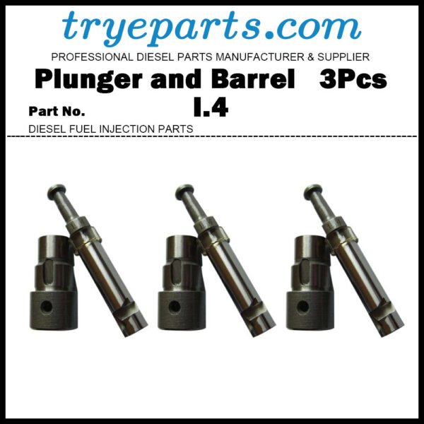 3Pcs Plunger I.4 I4  Plunger and Barrel Assembly 129400-51100 YM129400-51100 for Yanmar 3TNE84 3D78 3D84 4D84 3TN84L