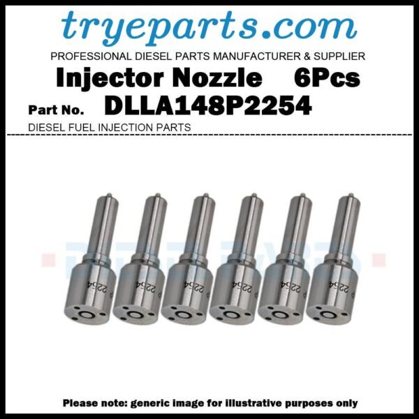 6 Diesel Fuel Injector Nozzle Tip DLLA148P2254 for 2011- Jeep Grand Cherokee WK2 3.0d 0445110430