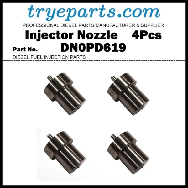 4Pcs Diesel Fuel Injector Nozzle Tips 093400-6190 DN0PD619 for Toyota 4Runner Hilux Land Cruiser Prado 1KZ-T/ 1KZ-TE / 5LE / 093500-5630 23600-67020 093500-5700 23600-69105 093500-7420 23600-54210 093500-7490 23600-59325