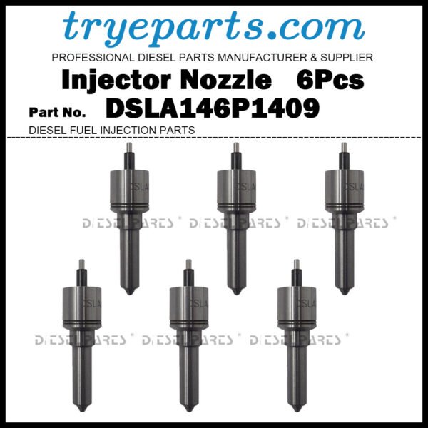 6Pcs Common Rail Fuel Injector Nozzle Tips 0433175414 DSLA146P1409+ for Detroit Diesel Series 60 N3 14L / Injector  0414703003 0986441029