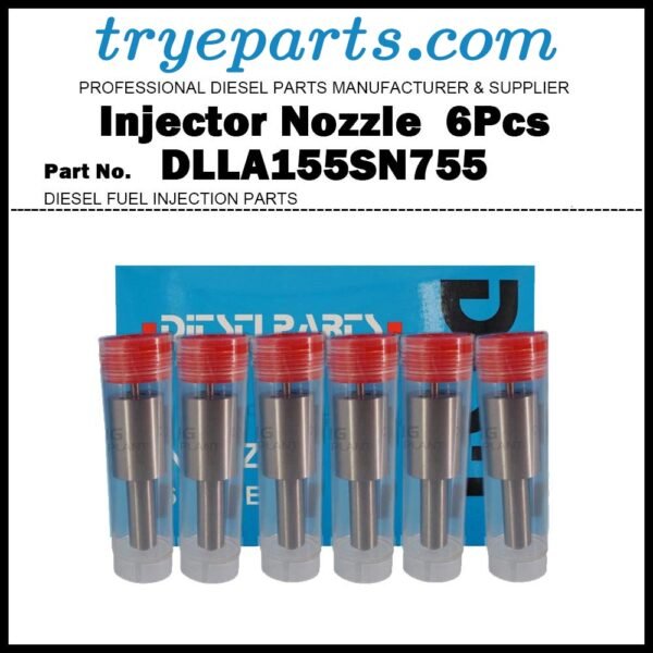 6Pcs Diesel Fuel Injector Nozzle 105015-7550 DLLA155SN755 9432610747 NP-DLLA155SN755 for MITSUBISHI Fuso Canter Fighter Aero Midi Aero Ace / 6D14 6D14T 6D140A
