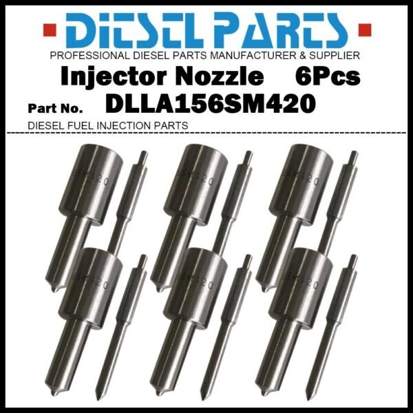 6Pcs Diesel Fuel Injector Nozzle Tip DLLA156SM420 for Doosan SOLAR 225LC-V 230LC-V 255LC-V